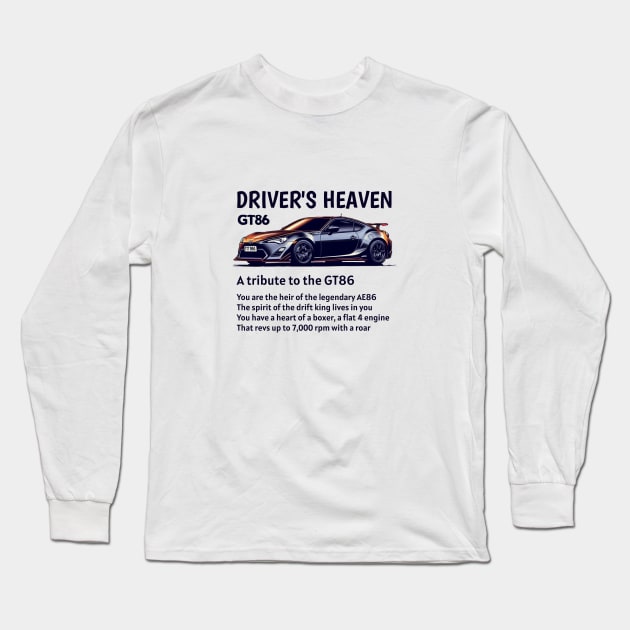 Driver's Heaven (White version) Long Sleeve T-Shirt by MOTOSHIFT